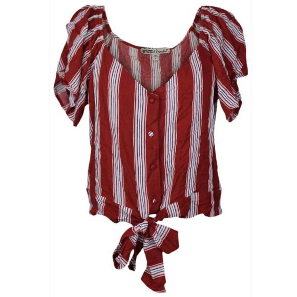 Gypies and Moondust Womens Off-shoulder Front tie Top Size XL - Picture 1 of 4